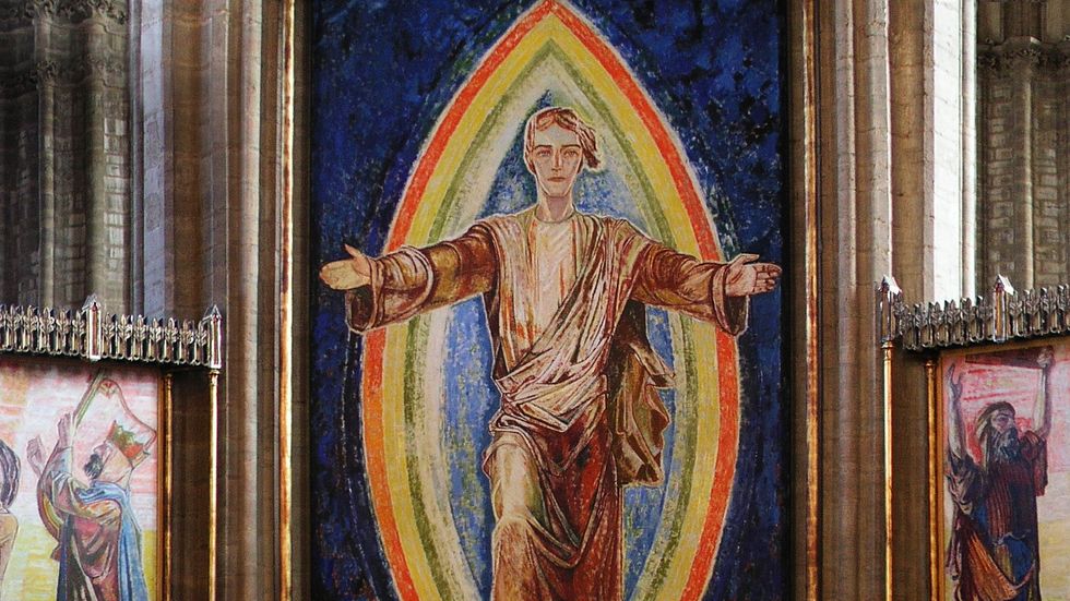 Henrik Sørensen målade den nya altartavlan 1934–1936.