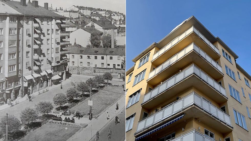 Bysistorget på 1940-talet – och i dag.