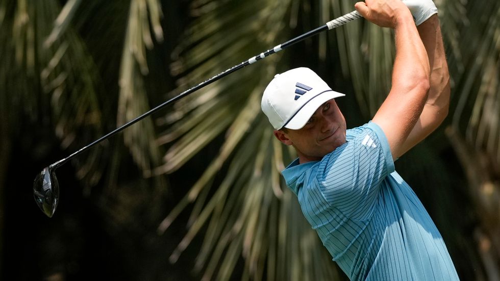 Ludvig Åberg under den tredje dagen av PGA-tourtävlingen i South Carolina.