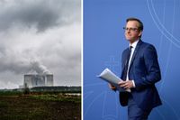 Vattenfalls kolkraftverk Schwarze pumpe i Lausitz i östra Tyskland, och näringsminister Mikael Damberg (S).