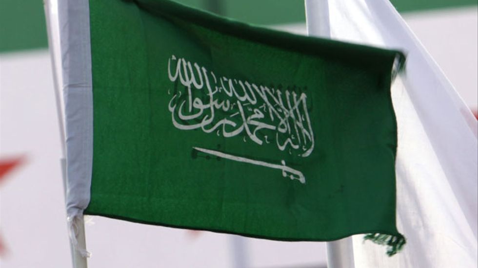 Den saudiska flaggan.