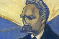 Friedrich Nietzsche (1844–1900), porträtt av Edvard Munch (beskuret).