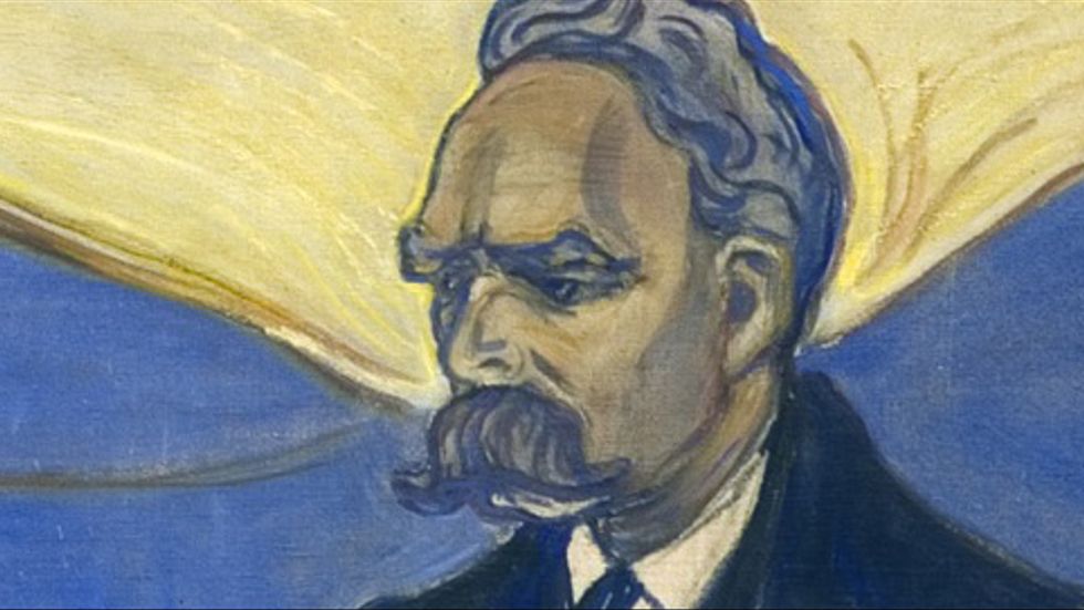 Friedrich Nietzsche (1844–1900), porträtt av Edvard Munch (beskuret).