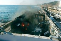 En brand utbröt under tisdagsförmiddagen vid en havsvattenbassäng i anslutning till kärnkraftverket Fukushima i Japan.