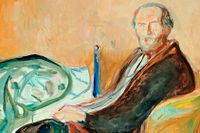 ”Självporträtt med spanska sjukan” av Edvard Munch (1919, beskuren). 