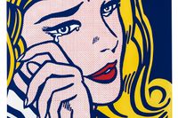 Hur kommer det sig att vi gråter när vi blir sårade?  På bild Roy Lichtensteins ”Crying girl” (1964). 