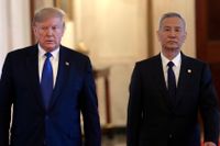 USA:s president Donald Trump och Kinas vice premiärminister Liu He.