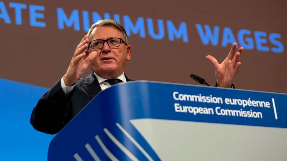 EU:s arbetsmarknadskommissionär Nicolas Schmit ligger bakom det omdiskuterade förslaget om minimilöner i EU. Arkivfoto.