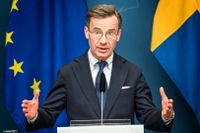 Statsminister Ulf Kristersson (M) håller pressbriefing om Natoprocessen.