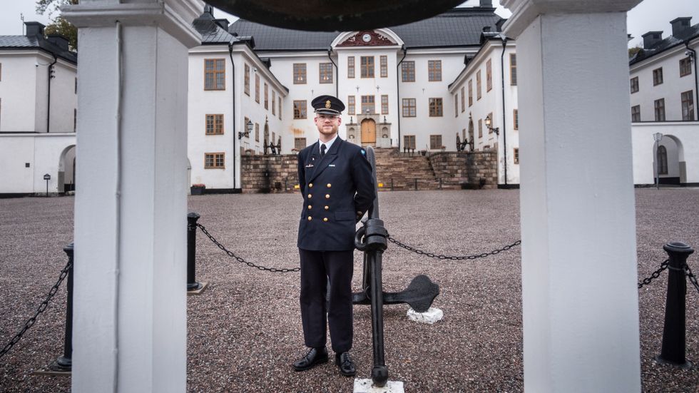 Erik Frisk är kadett på officersprogrammet på Militärhögskolan Karlberg.