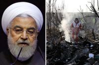 Irans president Hassan Rohani säger att nedskjutningen är en "stor tragedi och oförlåtligt misstag".