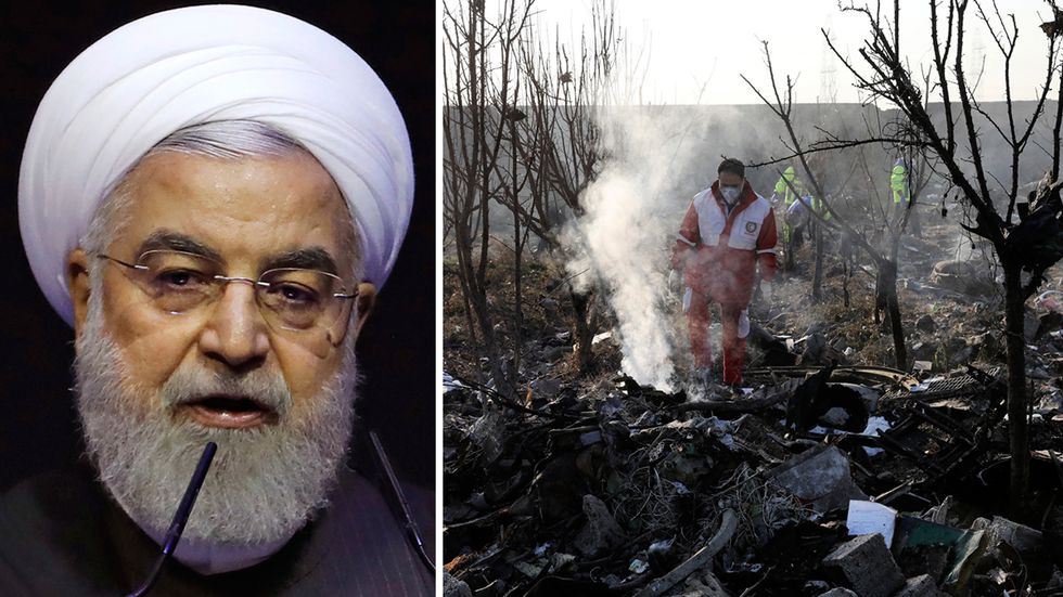 Irans president Hassan Rohani säger att nedskjutningen är en "stor tragedi och oförlåtligt misstag".