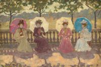 ”I parken”, målning av Maurice Brazil Prendergast, 1891 . 
