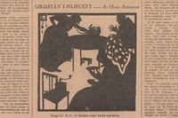 ”Snyggt ska' de va', sa' käringen, torka' bordet med katten.” Ordstäv i silhuett av Oscar Antonsson i Svenska Dagbladet den 2 januari 1926.