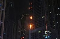 Branden i Torch Tower i Dubai.