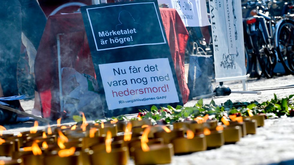 En manifestation mot hedersvåld i Stockholm 2012. Arkivbild.