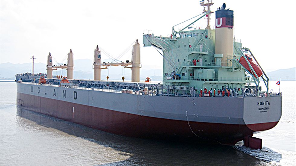 Fartyget MV Bonita, som ägs av det norska rederiet JJ Ugland, har bordats av pirater utanför Benin i Västafrika. Arkivbild.
