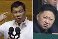 Rodrigo Duterte gillar inte Kim Jong-Un. Arkivbild.