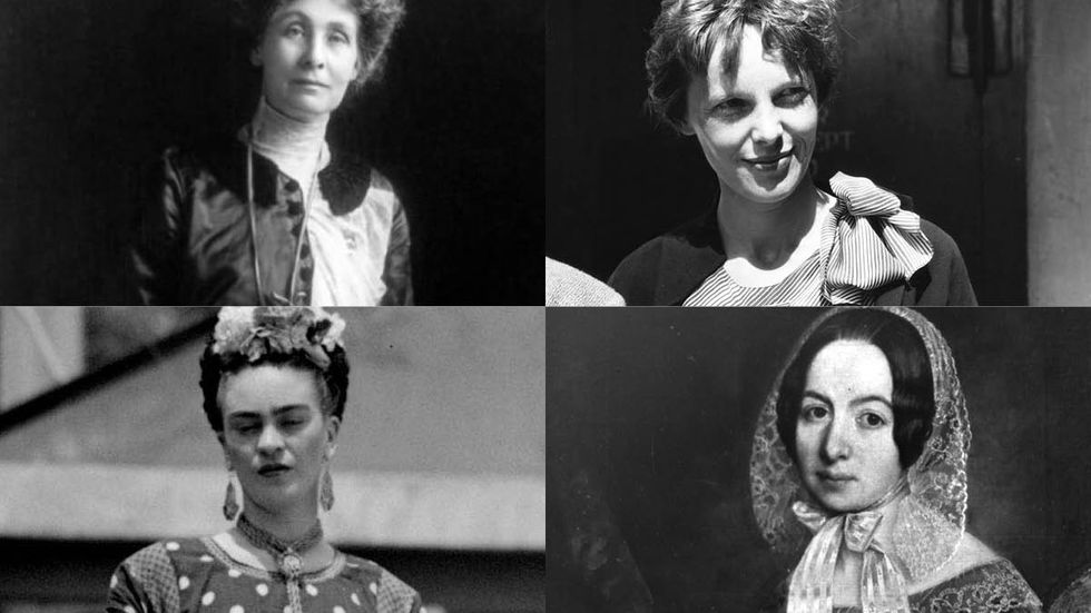 Emmeline Pankhurst, Amelia Earhart, Frida Kahlo och Fredrika Bremer är kvinnor som skrivit in sig i historien.