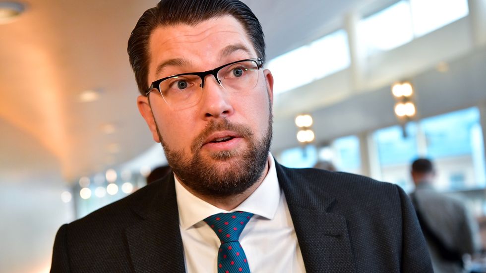 Sverigedemokraternas partiledare Jimmie Åkesson (SD) kan konstatera att hans parti får ökat stöd bland LO:s medlemmar. I andra fackförbund är stödet klart mindre. Arkivbild