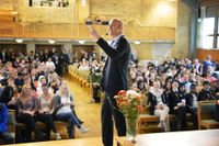 Statsminister Fredrik Reinfeldt besökte Thorildsplans gymnasium under onsdagen.