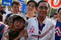 Thailands nuvarande premiärminister Prayuth Chan-ocha på valkampanj.