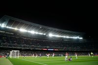 Fotbollsarenan Camp Nou i Barcelona döps om till Spotify Camp Nou. Arkivbild.