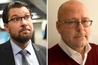 SD:s partiledare Jimmie Åkesson och idéhistorikern Tony Gustafsson.