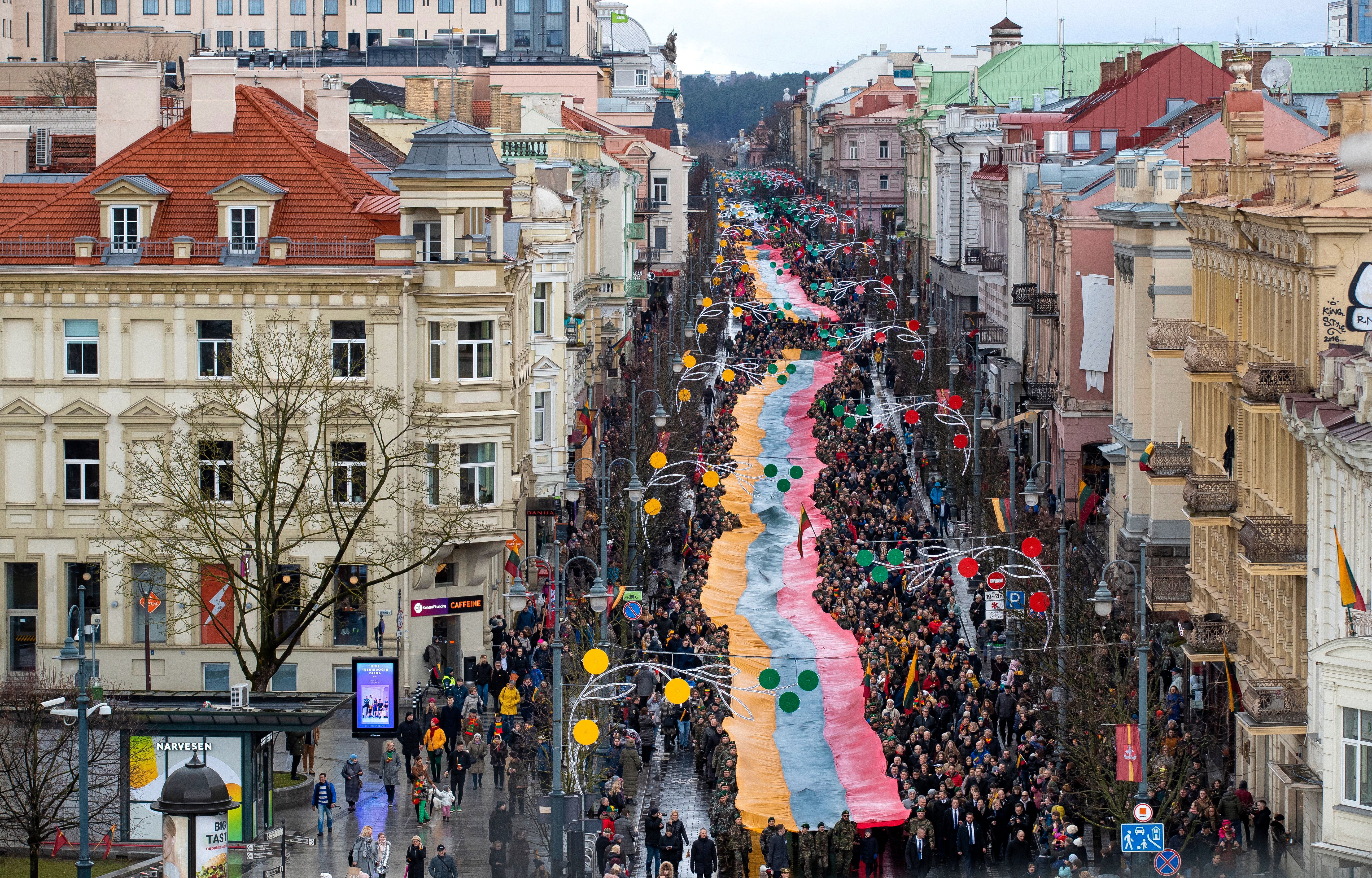 Firandet av Litauens självständighet i Vilnius, 2020.