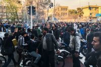 Ekonomiska protester i Teheran 30 december.