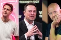 Klarnas vd Sebastian Siemiatowski, Teslas vd Elon Musk och Spotify grundaren Daniel Ek. 