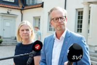 Statsminister Magdalena Andersson och finansminister Mikael Damberg på Harpsund.