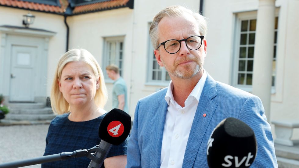 Statsminister Magdalena Andersson och finansminister Mikael Damberg på Harpsund.