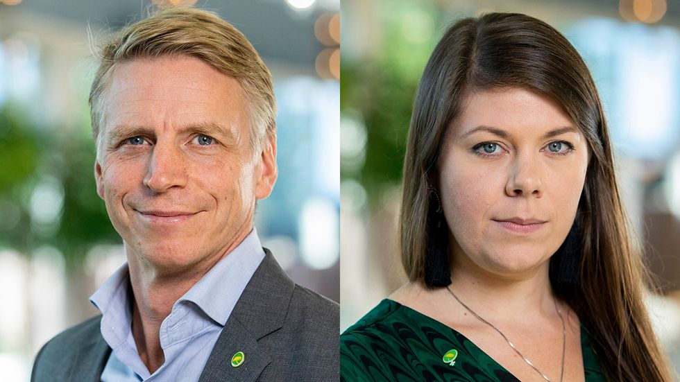 Per Bolund och Elin Söderberg, Miljöpartiet.