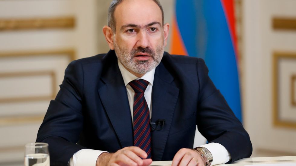 Armeniens premiärminister Nikol Pasjinian avgår. Arkivbild.