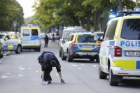 Polis på plats efter en skjutning i Sollentuna. Arkivbild.