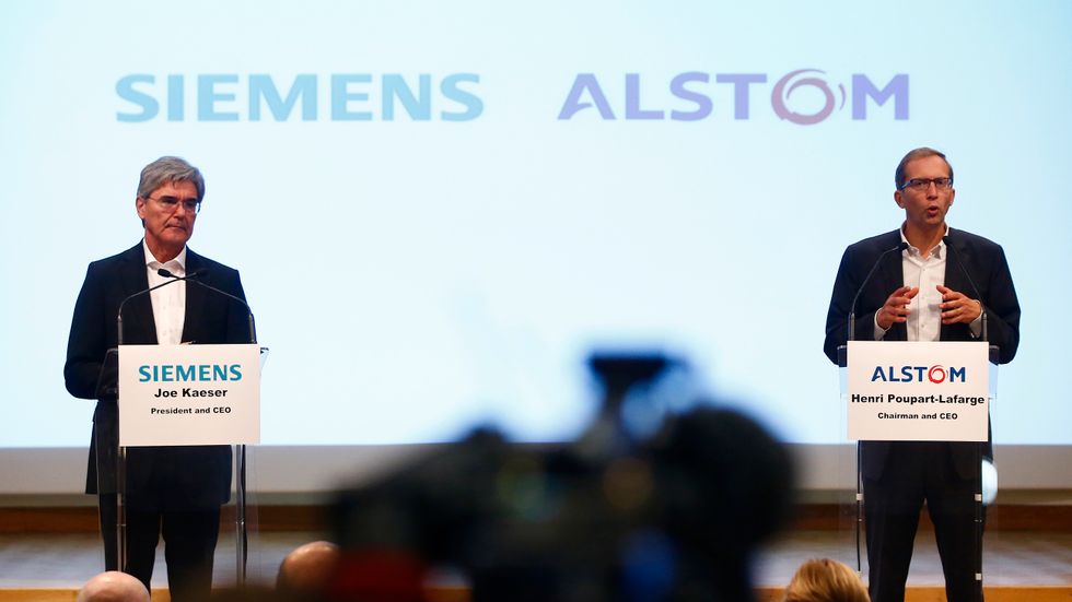 Beslutet om att sammanslagningen mellan Siemens och Alstom inte godkändes av EU-kommissionen togs emot med stor besvikelse av bolagen och respektive lands regeringar. Tyskland och Frankrike vill nu se regelförändringar för att underlätta stora europeiska företagssammanslagningar. Arkivbild.