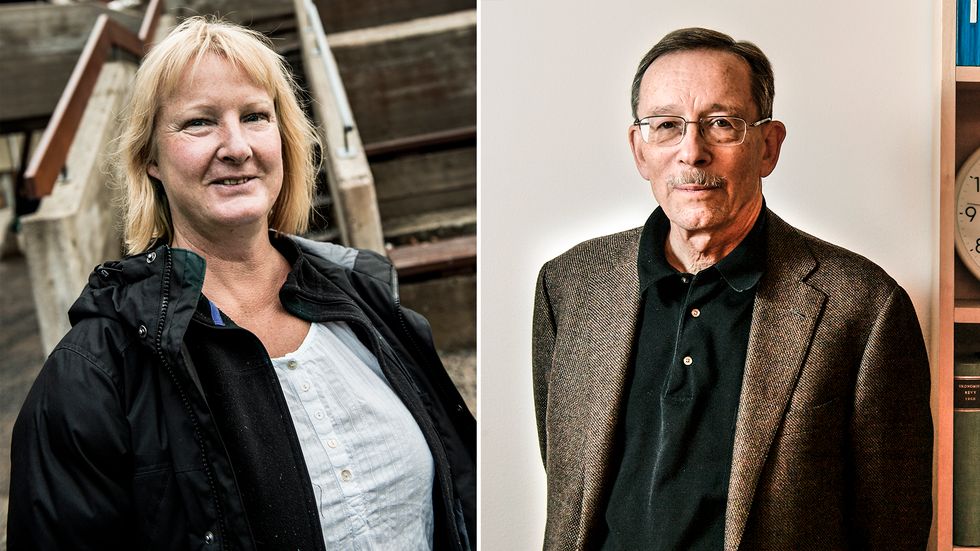 Annika Alexius och Lars Calmfors, ekonomiprofessor er vid Stockholms universitet.