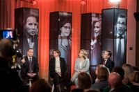TV 4:s partiledarduell med statsminister Stefan Löfven, Ulf Kristersson (M), Ebba Busch Thor (KD) och Isabella Lövin (MP) i oktober 2017. 
