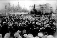 Demonstration för ukrainsk självständighet i Kiev 1917.