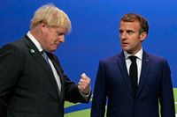 Storbritanniens premiärminister Boris Johnson och Frankrikes president Emmanuel Macron möttes under klimatmötet i Glasgow.