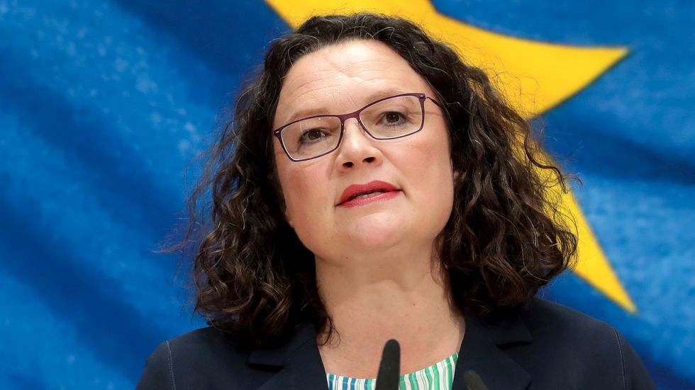 Andrea Nahles lämnade sin ordförandeposten i SPD.