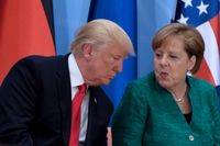 USA:s president Donald Trump och Tysklands förbundskansler Angela Merkel under G20-mötet.