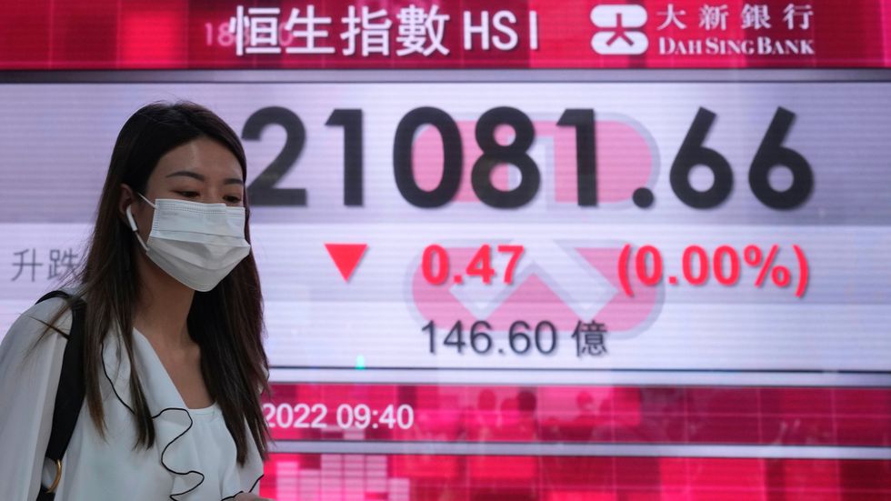Börsen i Hongkong fortsätter sjunka. Arkivbild.