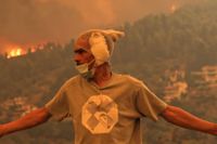 Grekland upplever svåra bränder på grund av hettan och torkan. 