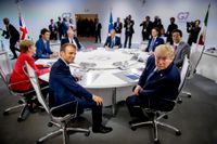 Den franska presidenten Emmanuel Macron (till vänster) och den amerikanska presidenten Donald Trump (till höger) är två av de ledare som deltar vid G7-mötet i franska Biarritz.