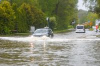 Översvämning i Stockholmsområdet i maj i år. En kvinna i Södertälje omkom när hennes bil fastnade i en vattenfylld viadukt.