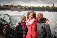 Ntombizanele Mahobe, Carole Bloch och Malusi Ntoyapi från Praesa på plats i Stockholm.