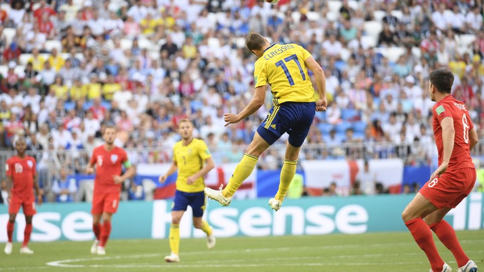 VM-kvartsfinalen 2018 mellan Sverige och England. Nu är det klart att SVT och TV4 sänder från VM 2026.
