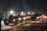 Trupper samlades på tisdagen i Belarus inför samfällda belarusisk-ryska krigsövningar planerade att hållas nära ukrainska gränsen i februari. 